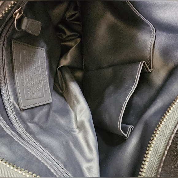 Coach Brooke Handbag Pewter/Silver Metallic Leather - Picture 7 of 8